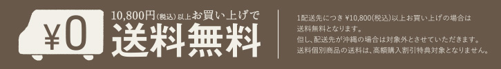 10,800円(税込)以上のお買い上げで送料無料